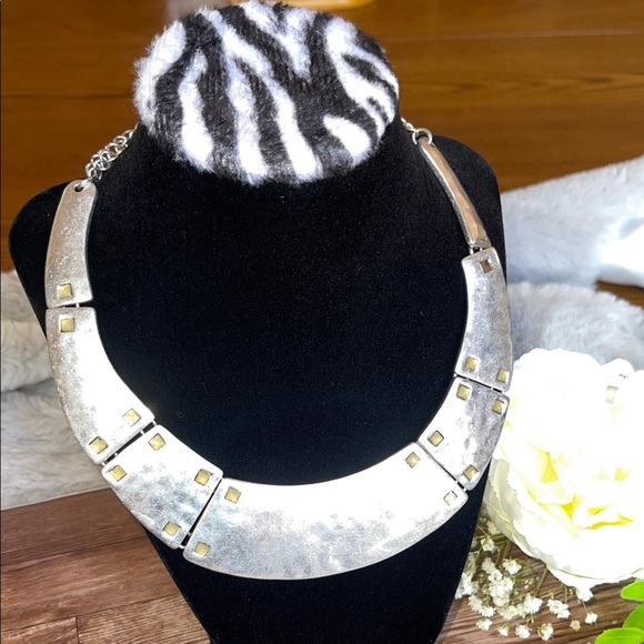 Elegant Silver and Gold Women's Necklace - Picture 1 of 10